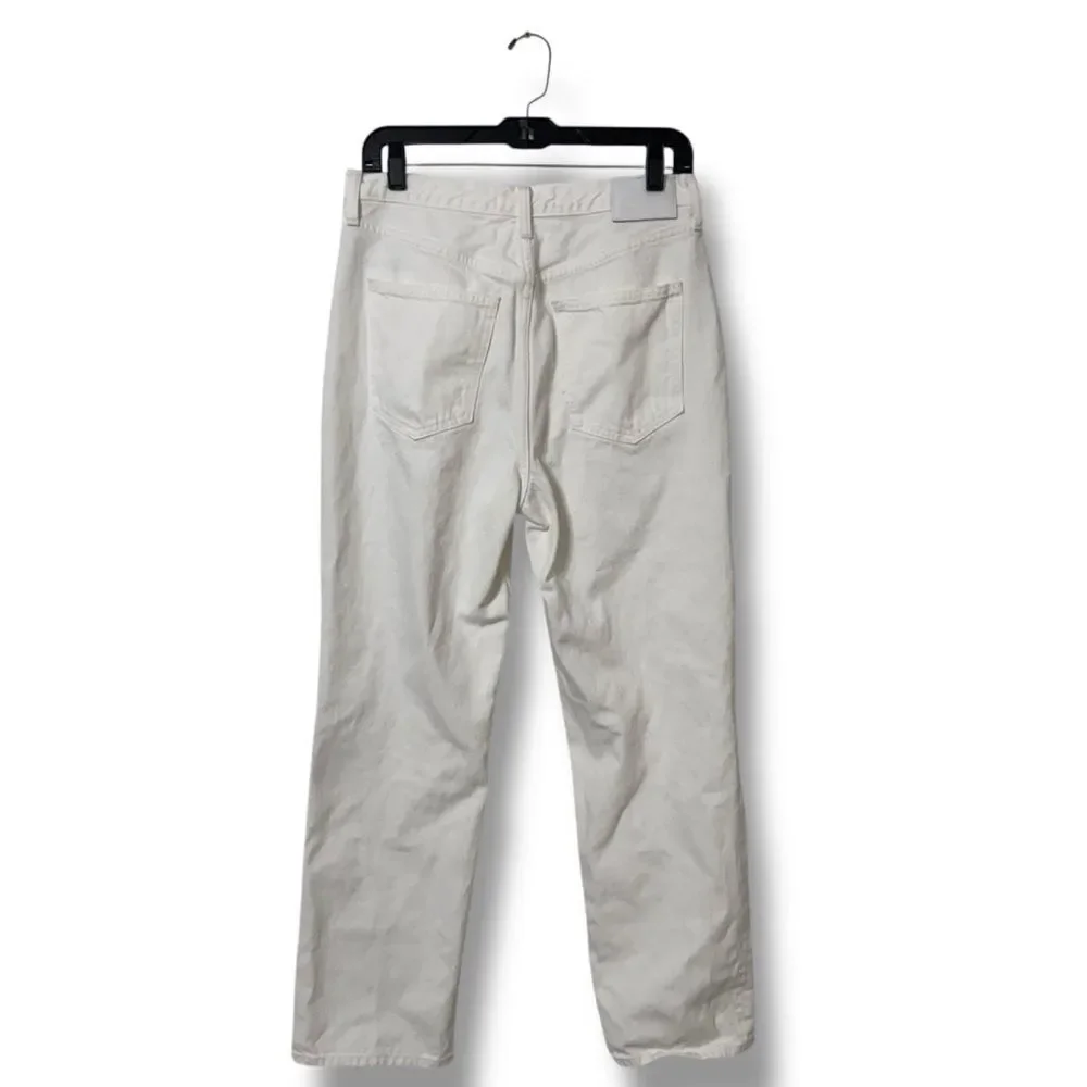 Denim Forum Joni Loose Jeans 28 White High Rise Cropped Off Duty Denim Core